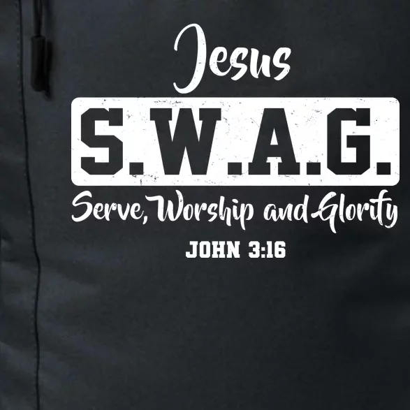 Jesus SWAG Serve Worship And Glorify John 3:16 Daily Commute Backpack