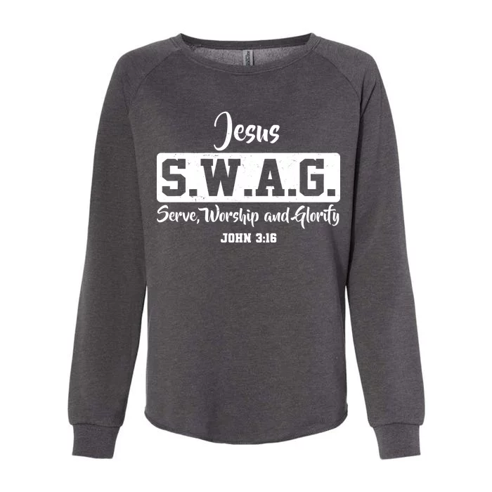 Jesus SWAG Serve Worship And Glorify John 3:16 Womens California Wash Sweatshirt