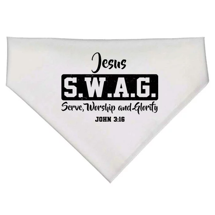 Jesus SWAG Serve Worship And Glorify John 3:16 USA-Made Doggie Bandana