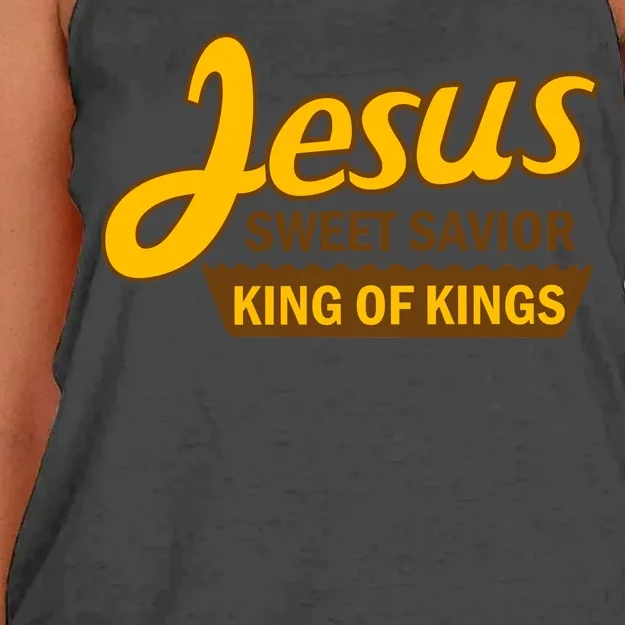 Jesus Sweet Savior King of Kings Women's Knotted Racerback Tank