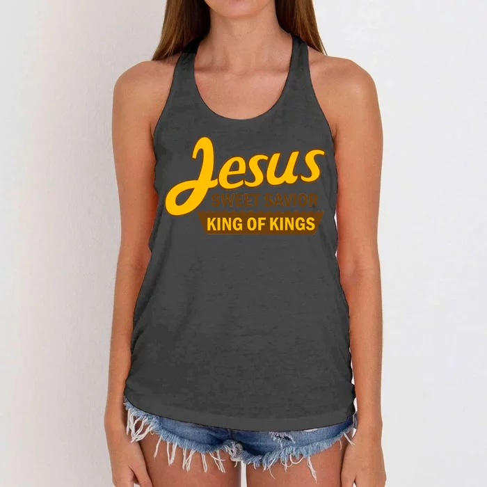 Jesus Sweet Savior King of Kings Women's Knotted Racerback Tank