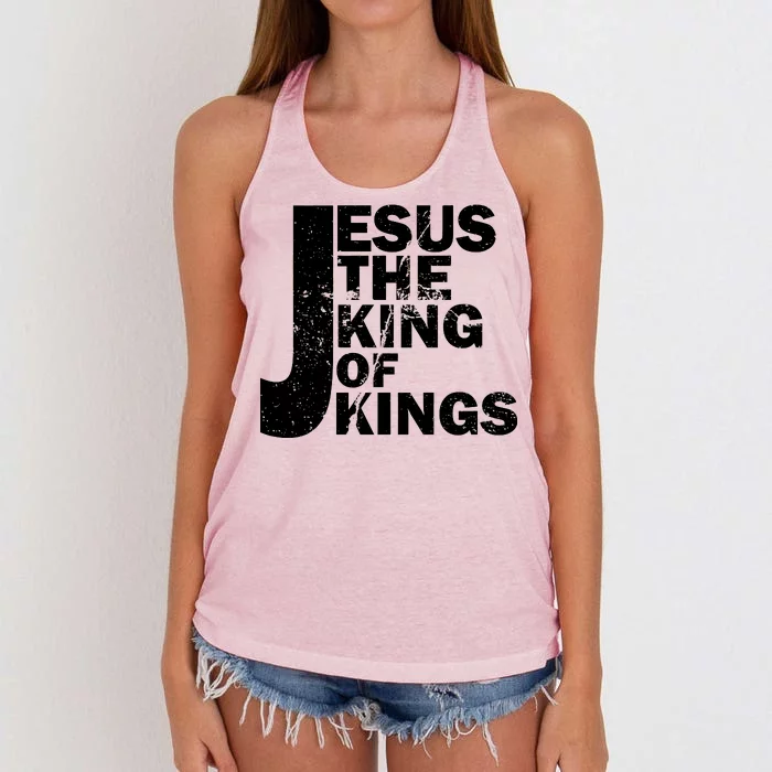 Jesus The Kings of Kings Women's Knotted Racerback Tank