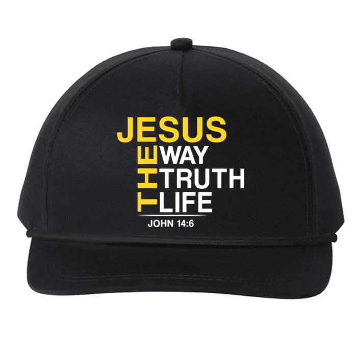 Jesus The Way Truth Life John 14:6 Snapback Five-Panel Rope Hat