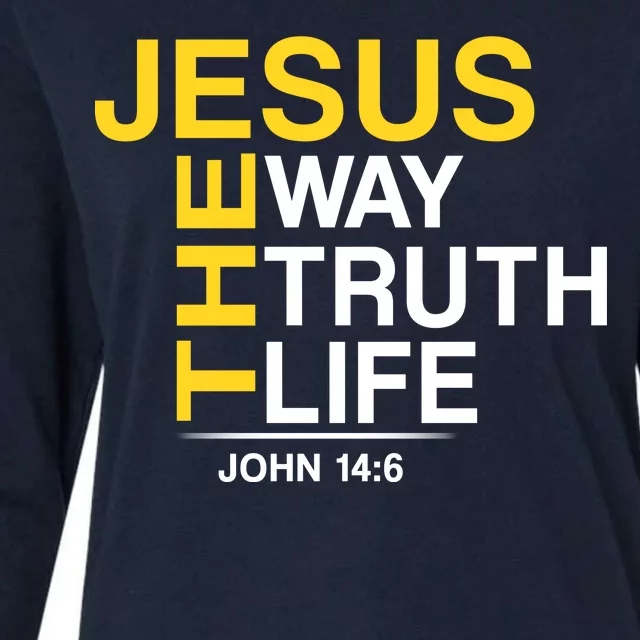 Jesus The Way Truth Life John 14:6 Womens Cotton Relaxed Long Sleeve T-Shirt