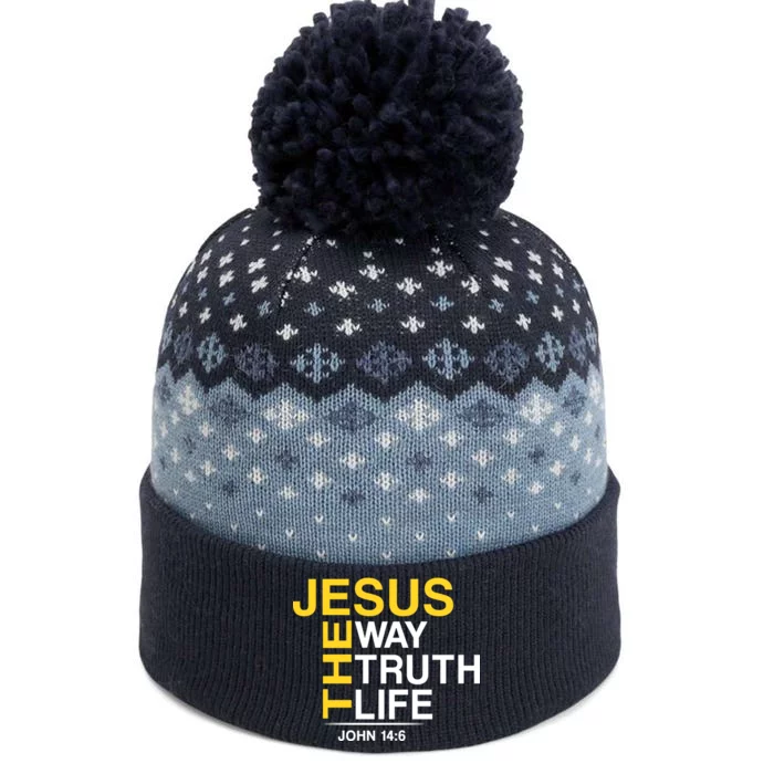 Jesus The Way Truth Life John 14:6 The Baniff Cuffed Pom Beanie