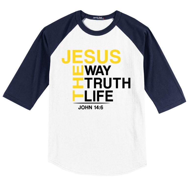 Jesus The Way Truth Life John 14:6 Baseball Sleeve Shirt