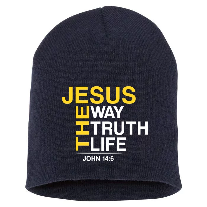 Jesus The Way Truth Life John 14:6 Short Acrylic Beanie