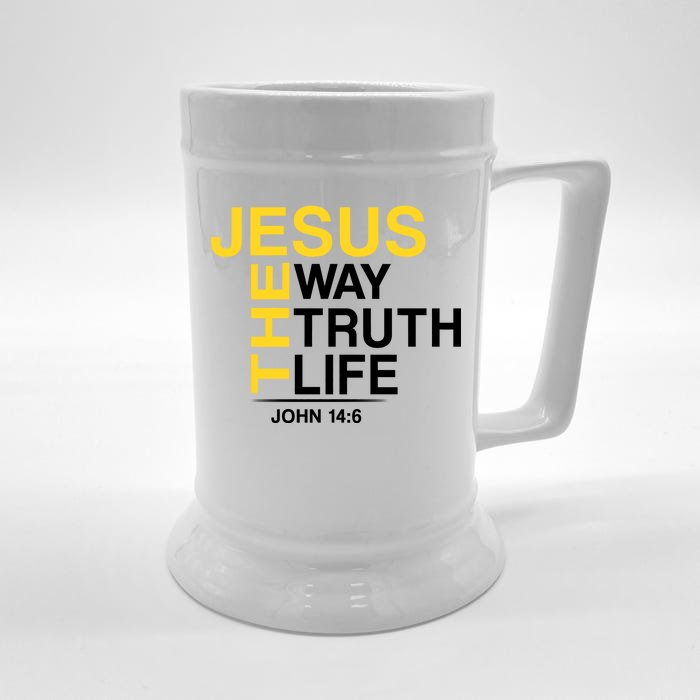 Jesus The Way Truth Life John 14:6 Front & Back Beer Stein