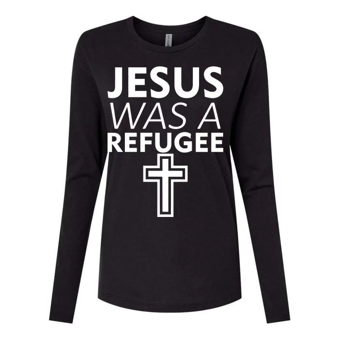 Jesus Was A Refugee Anti Travel Ban Welcome Refugees Womens Cotton Relaxed Long Sleeve T-Shirt