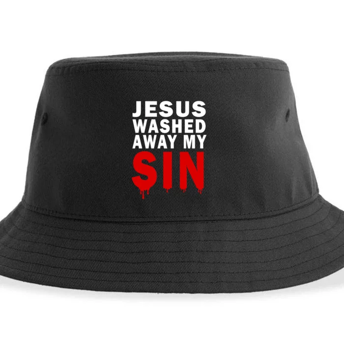 Jesus Washed Away My Sin Sustainable Bucket Hat