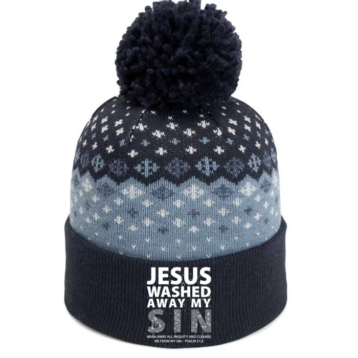 Jesus Washed Away My Sin Catholic The Baniff Cuffed Pom Beanie