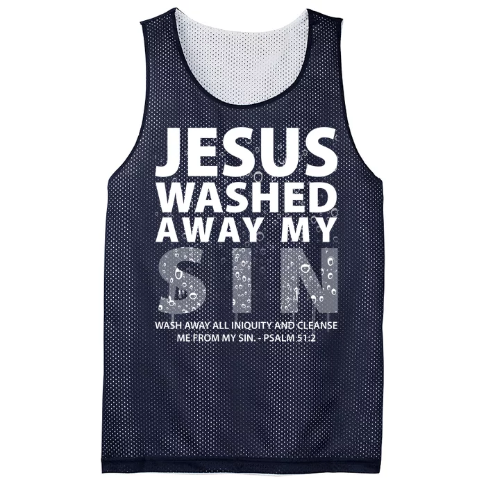 Jesus Washed Away My Sin Catholic Mesh Reversible Basketball Jersey Tank