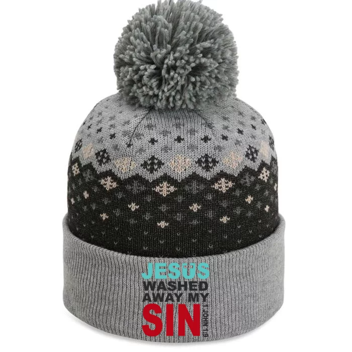 Jesus Washed Away My Sin John 1:9 The Baniff Cuffed Pom Beanie