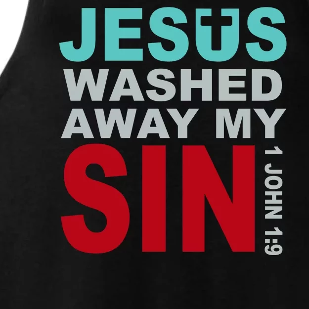 Jesus Washed Away My Sin John 1:9 Ladies Tri-Blend Wicking Tank