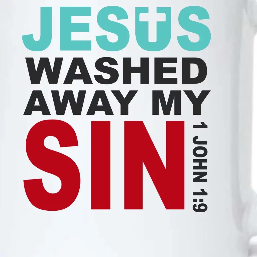 Jesus Washed Away My Sin John 1:9 Black Color Changing Mug