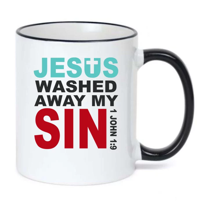 Jesus Washed Away My Sin John 1:9 Black Color Changing Mug