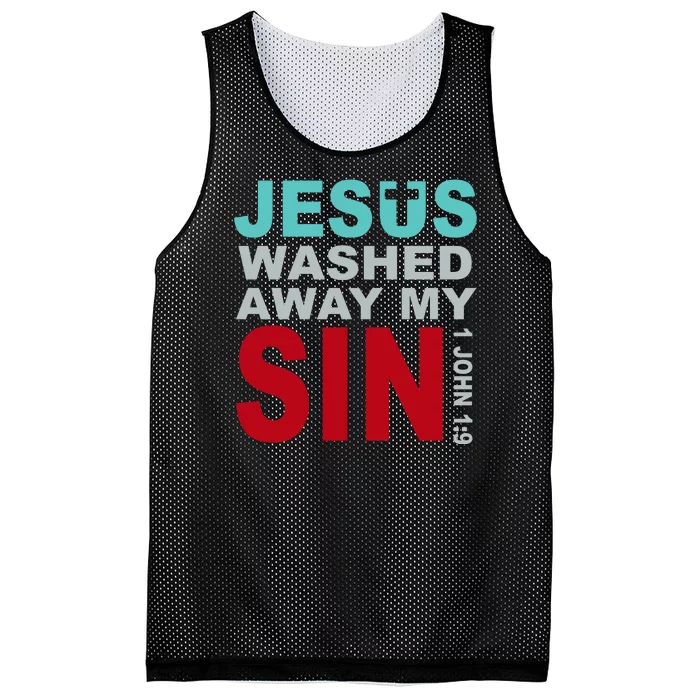 Jesus Washed Away My Sin John 1:9 Mesh Reversible Basketball Jersey Tank