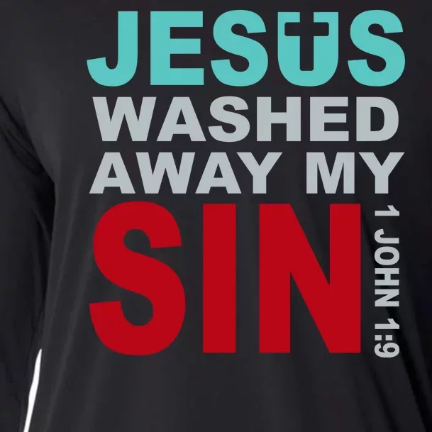 Jesus Washed Away My Sin John 1:9 Cooling Performance Long Sleeve Crew