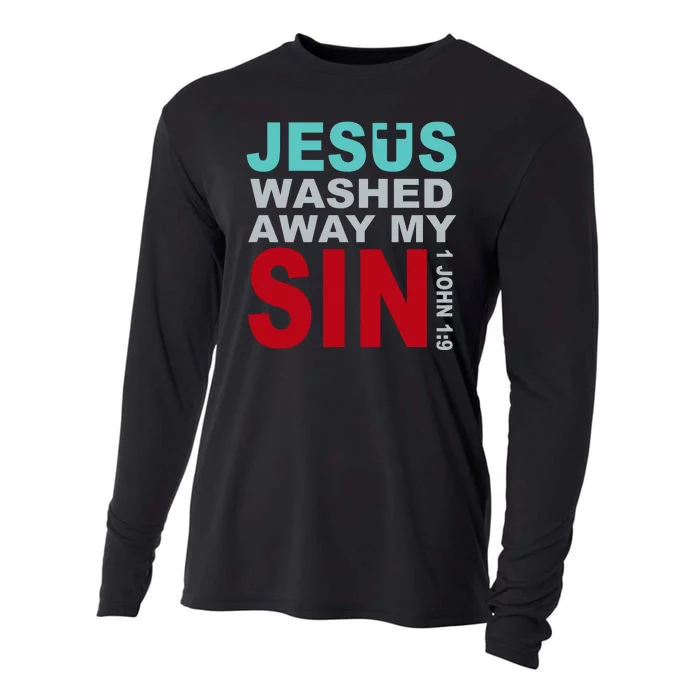 Jesus Washed Away My Sin John 1:9 Cooling Performance Long Sleeve Crew