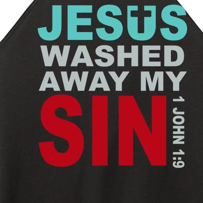 Jesus Washed Away My Sin John 1:9 Women’s Perfect Tri Rocker Tank