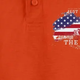 Just Enjoy The Ride Motorcycle Usa Flag Distressed Retro Dry Zone Grid Performance Polo