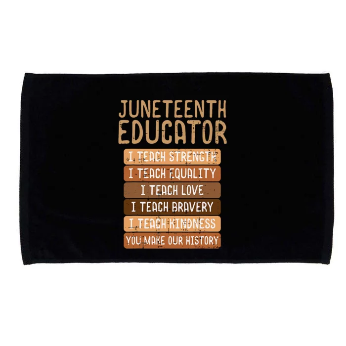 Juneteenth Educator Teach Strength Melanin Teacher Microfiber Hand Towel