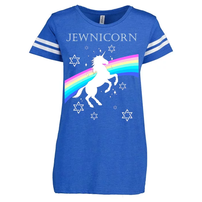 Jewnicorn Funny Hanukkah Unicorn Enza Ladies Jersey Football T-Shirt