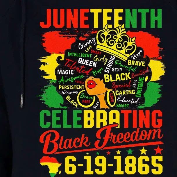 Juneteenth Freedom 1865 Celebrating Emancipation Black Women Womens Funnel Neck Pullover Hood