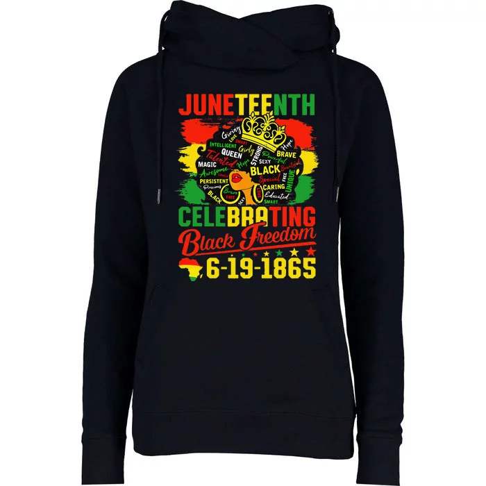 Juneteenth Freedom 1865 Celebrating Emancipation Black Women Womens Funnel Neck Pullover Hood