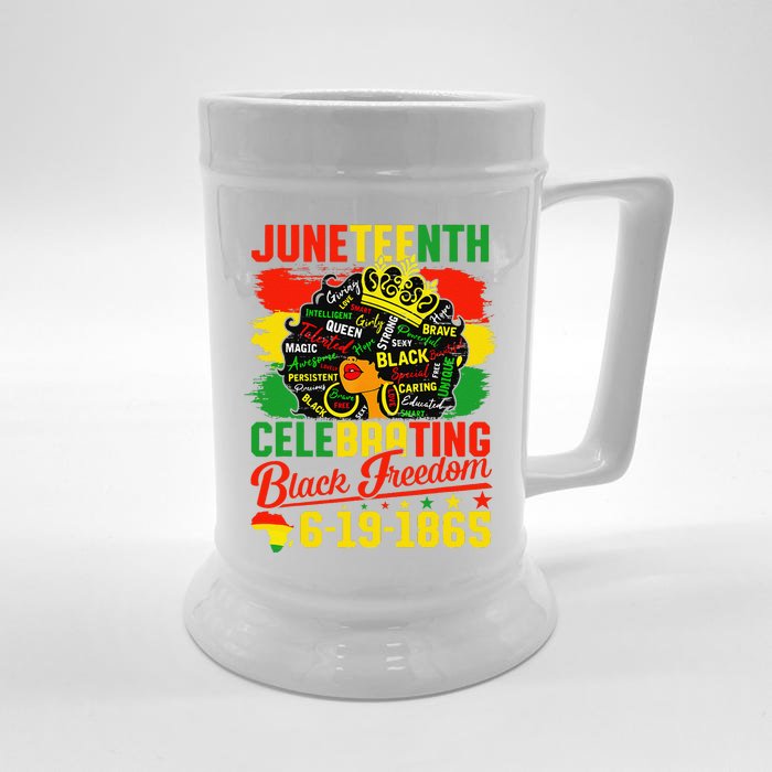 Juneteenth Freedom 1865 Celebrating Emancipation Black Women Front & Back Beer Stein