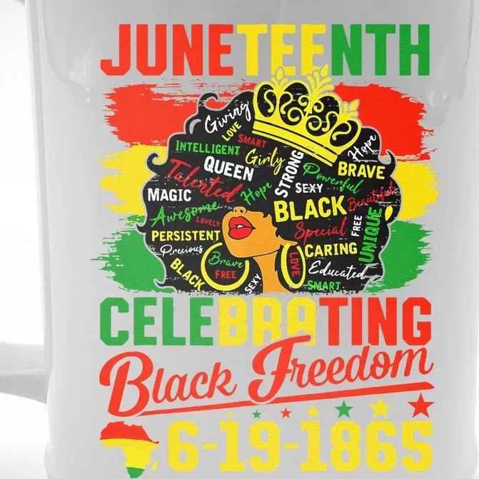 Juneteenth Freedom 1865 Celebrating Emancipation Black Women Front & Back Beer Stein