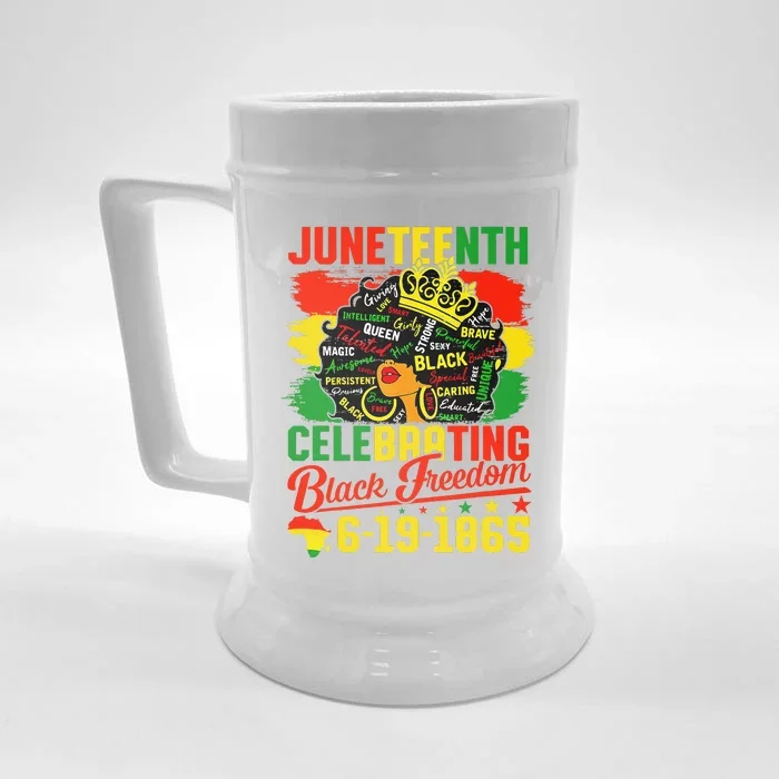 Juneteenth Freedom 1865 Celebrating Emancipation Black Women Front & Back Beer Stein