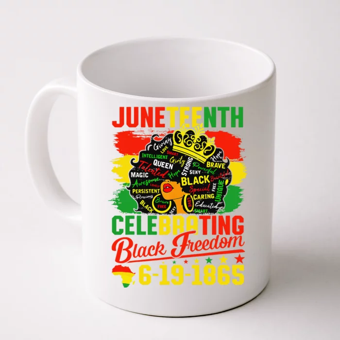 Juneteenth Freedom 1865 Celebrating Emancipation Black Women Front & Back Coffee Mug