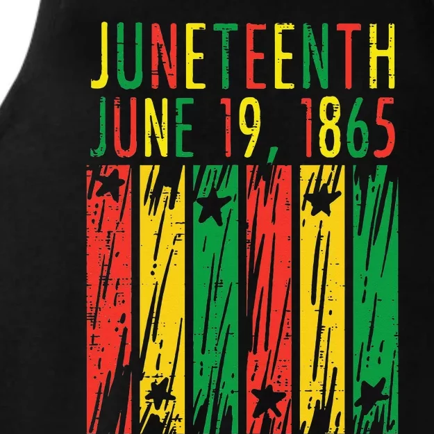 Juneteenth Flag 1865 June 19th Black African Pride Ladies Tri-Blend Wicking Tank