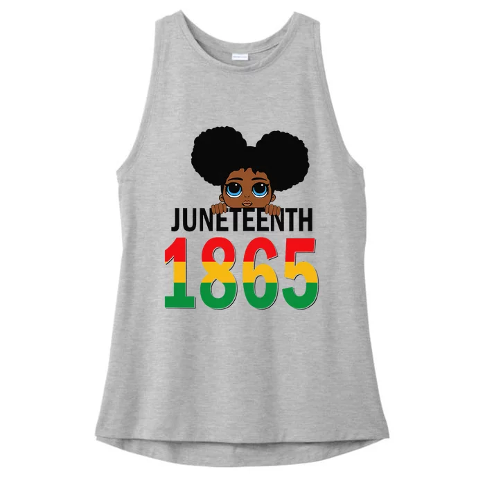 Juneteenth  Flag 1865 Ladies Tri-Blend Wicking Tank