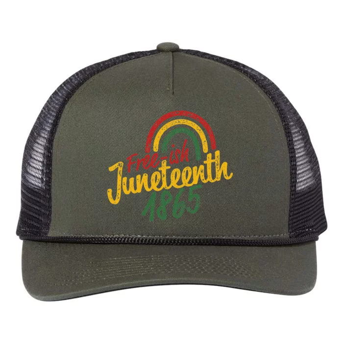 Juneteenth  Freeish 1865 Juneteenth Retro Rope Trucker Hat Cap