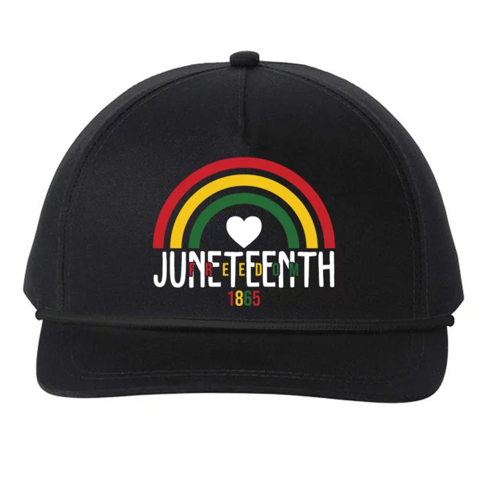 Juneteenth Freedom 1865 Rainbow Snapback Five-Panel Rope Hat