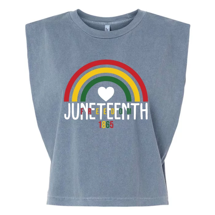 Juneteenth Freedom 1865 Rainbow Garment-Dyed Women's Muscle Tee