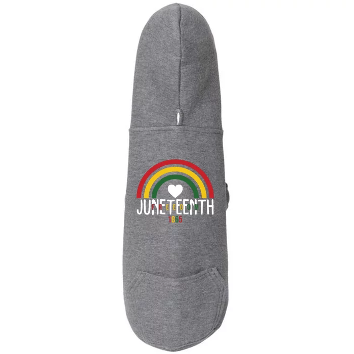 Juneteenth Freedom 1865 Rainbow Doggie 3-End Fleece Hoodie