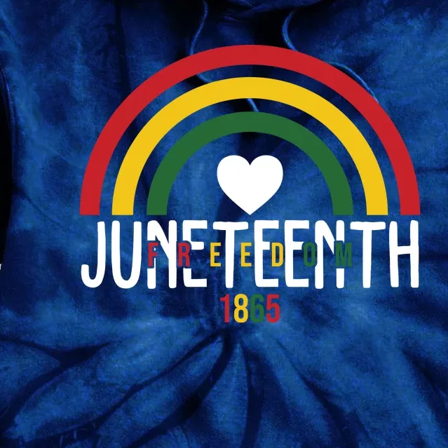 Juneteenth Freedom 1865 Rainbow Tie Dye Hoodie