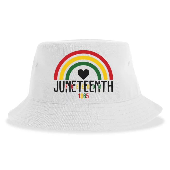 Juneteenth Freedom 1865 Rainbow Sustainable Bucket Hat