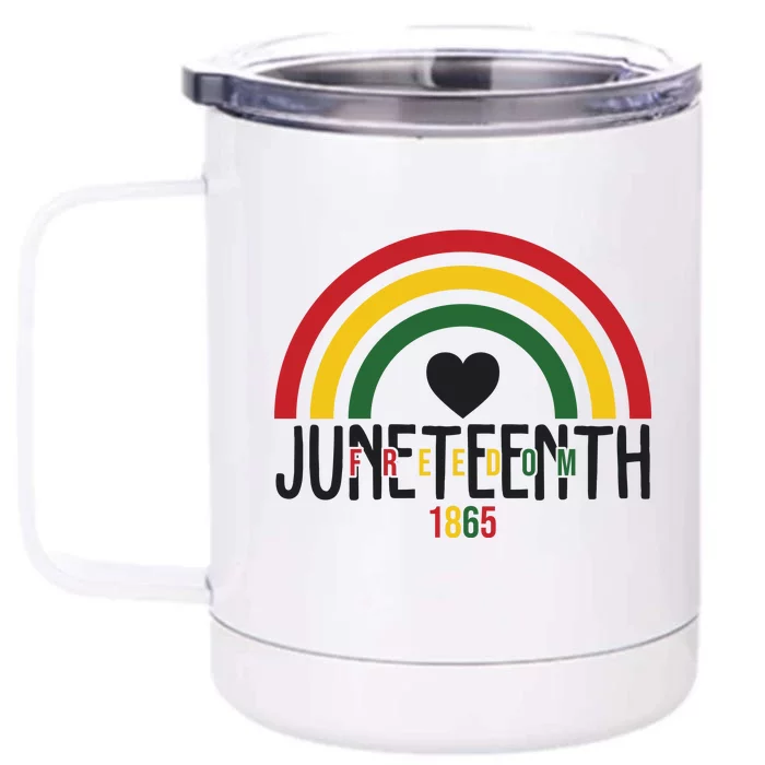 Juneteenth Freedom 1865 Rainbow Front & Back 12oz Stainless Steel Tumbler Cup