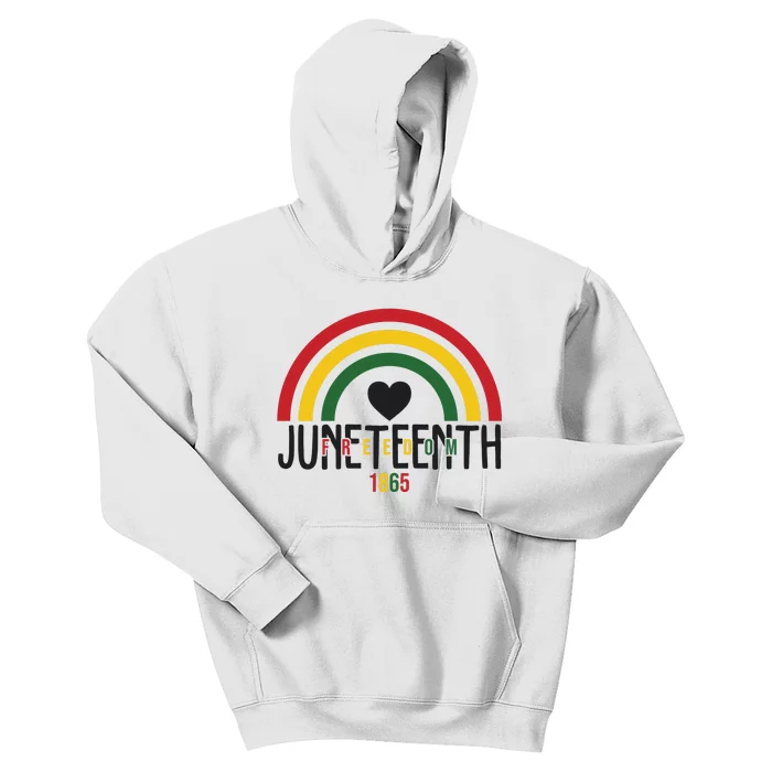 Juneteenth Freedom 1865 Rainbow Kids Hoodie