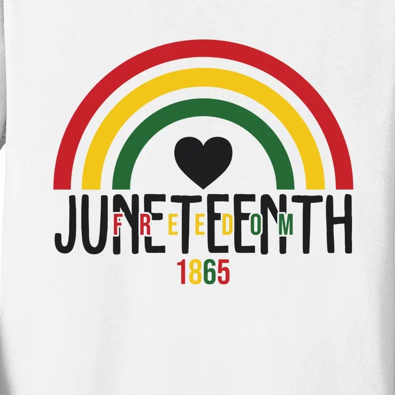 Juneteenth Freedom 1865 Rainbow Kids Long Sleeve Shirt