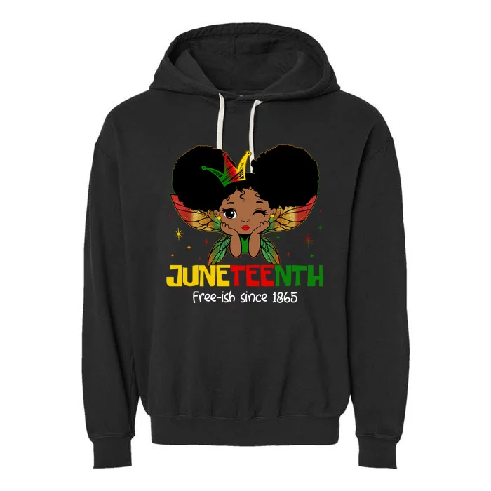 Juneteenth Freeish 1865 Black Freedom Queen Bhm Gift Garment-Dyed Fleece Hoodie