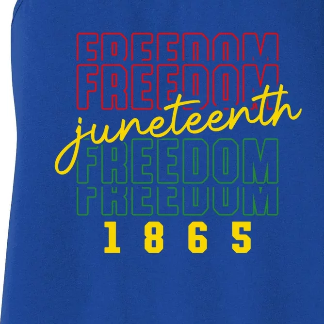 Juneteenth Freedom 1865 Celebrate Black History Month Gift Women's Racerback Tank