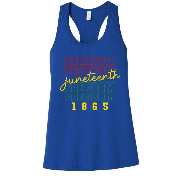 Juneteenth Freedom 1865 Celebrate Black History Month Gift Women's Racerback Tank