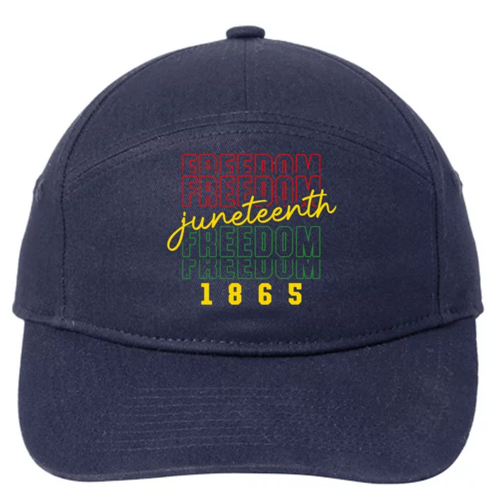 Juneteenth Freedom 1865 Celebrate Black History Month Gift 7-Panel Snapback Hat