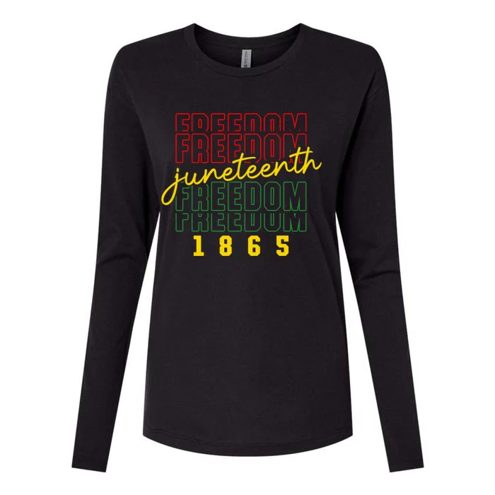 Juneteenth Freedom 1865 Celebrate Black History Month Gift Womens Cotton Relaxed Long Sleeve T-Shirt