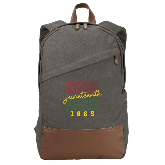 Juneteenth Freedom 1865 Celebrate Black History Month Gift Cotton Canvas Backpack